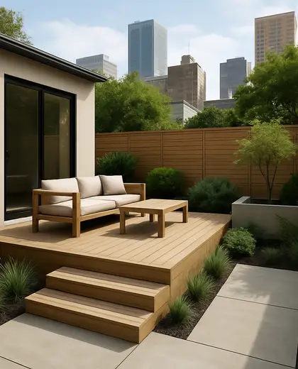 modern yard — deck (urban)