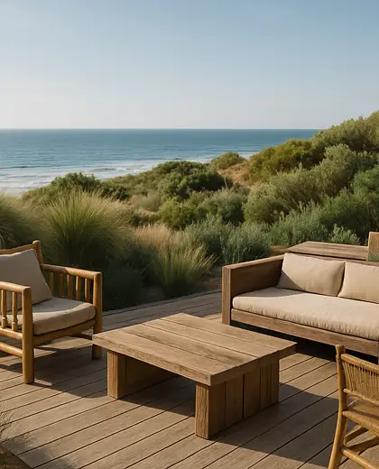 sustainable backyard — deck (coastal)