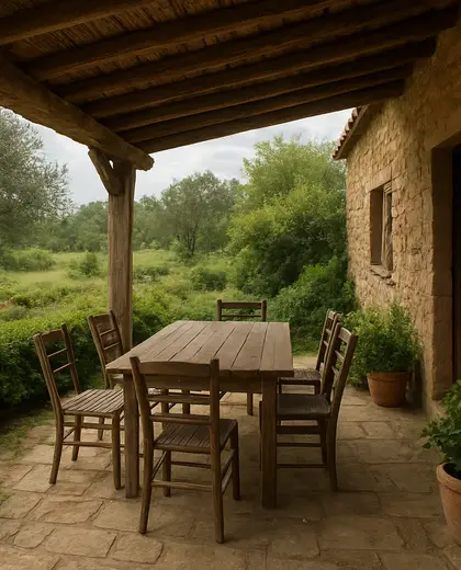 rustic garden — patio (rural)