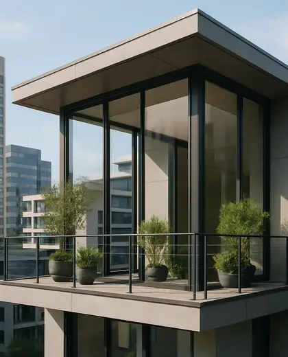 modern house — balcony (urban)