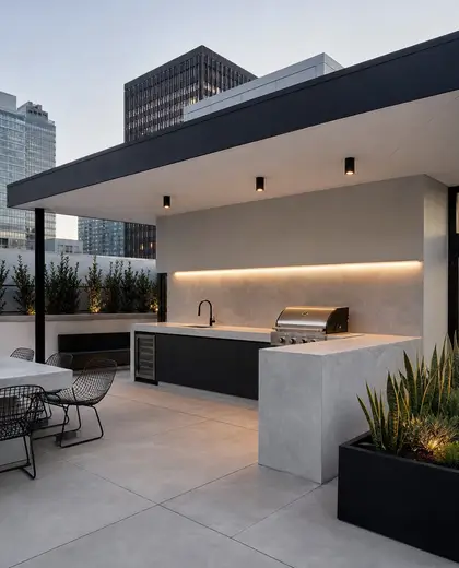 bauhaus house — outdoor kitchen (urban)