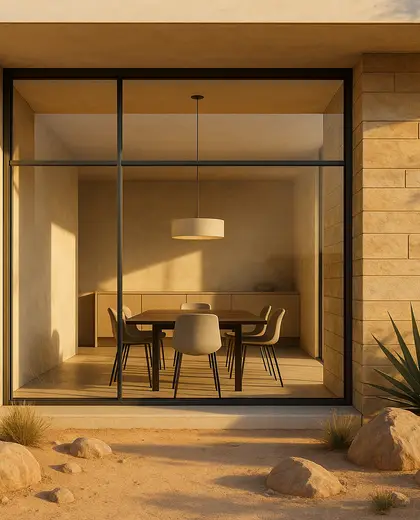 modern facade — dining room (desert)