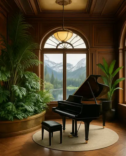 art deco indoor garden — music room (mountain)