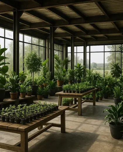 industrial indoor garden — nursery (rural)