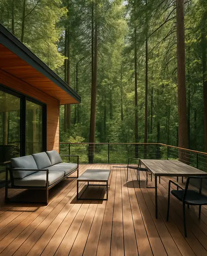 contemporary house — deck (forest)