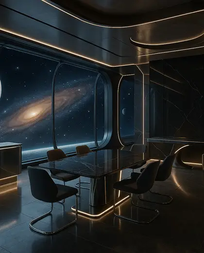 futuristic penthouse — dining room (space)