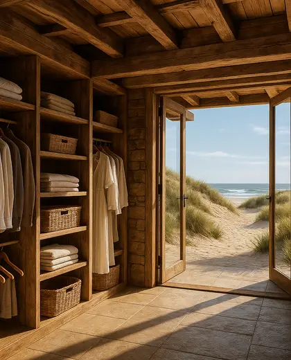 rustic backyard — walk in closet (beach)