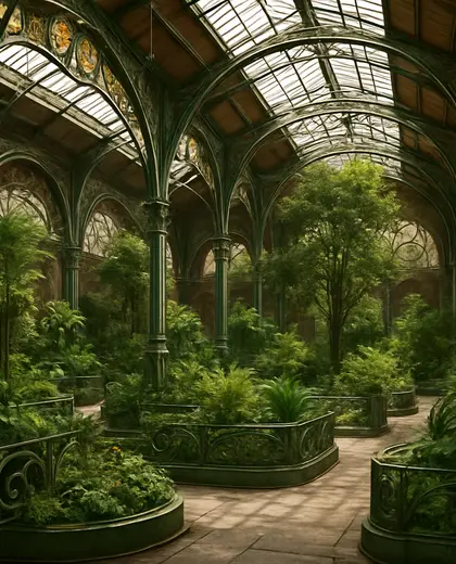 art nouveau indoor garden — warehouse (forest)
