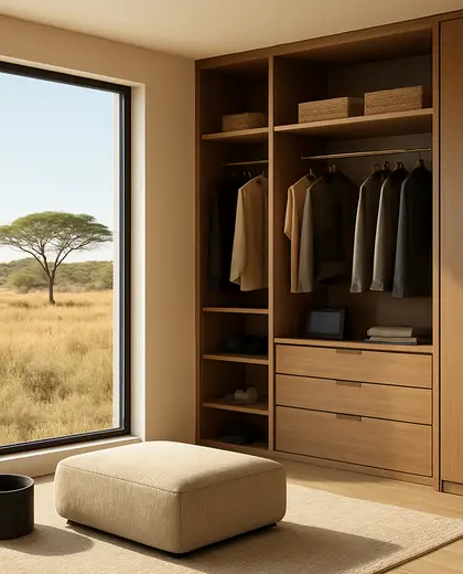 contemporary condo — walk in closet (savanna)