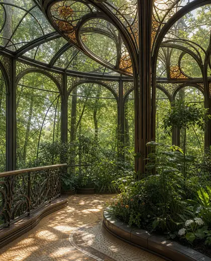 art nouveau indoor garden — roof (forest)