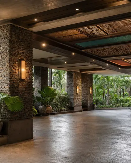 eclectic hotel — garage (tropical)