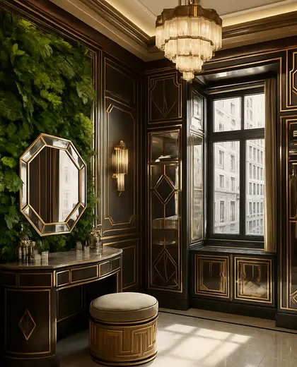 art deco vertical garden — dressing room (urban)
