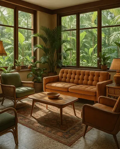 vintage home — living room (tropical)