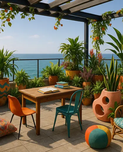 eclectic rooftop garden — study (ocean)