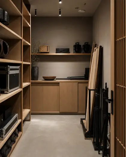 japandi theater — storage room (urban)
