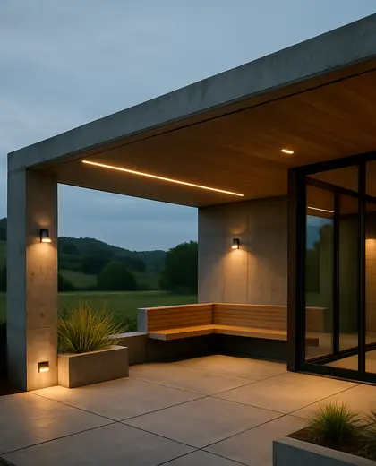 modern public space — patio (rural)