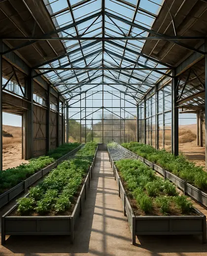 industrial greenhouse — warehouse (desert)