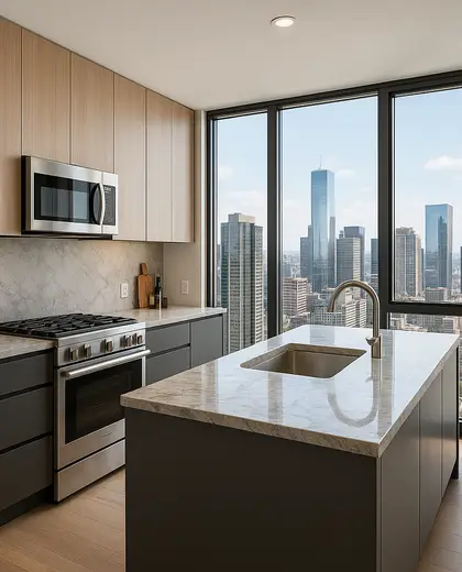modern condo — kitchen (urban)