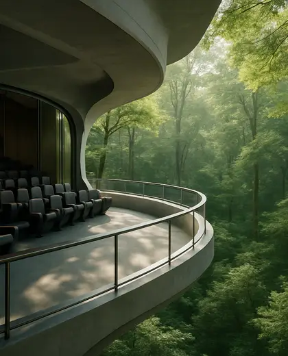 futuristic theater — balcony (forest)