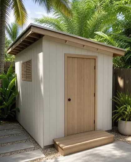 scandinavian backyard — storage room (tropical)