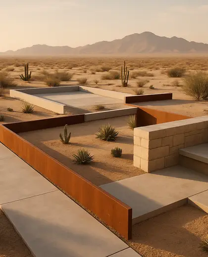 contemporary public space — edging (desert)