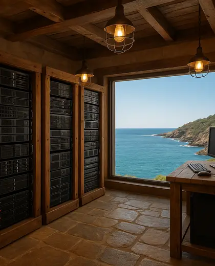 rustic hotel — server room (ocean)