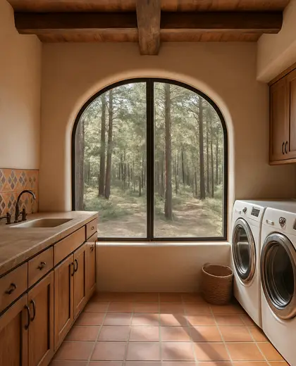southwestern salon — laundry room (forest)