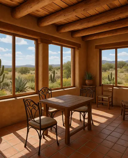 southwestern garden — sunroom (rural)