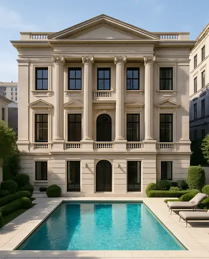 neoclassical house — pool (urban)