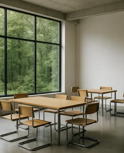 bauhaus office space — dining room (forest)
