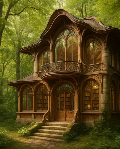 art nouveau house — library (forest)