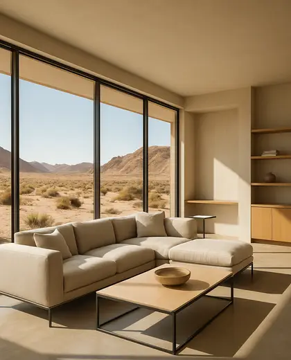 contemporary condo — living room (desert)