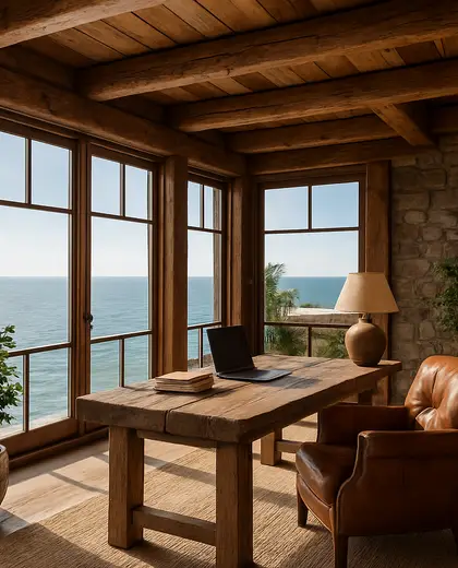 rustic penthouse — home office (ocean)