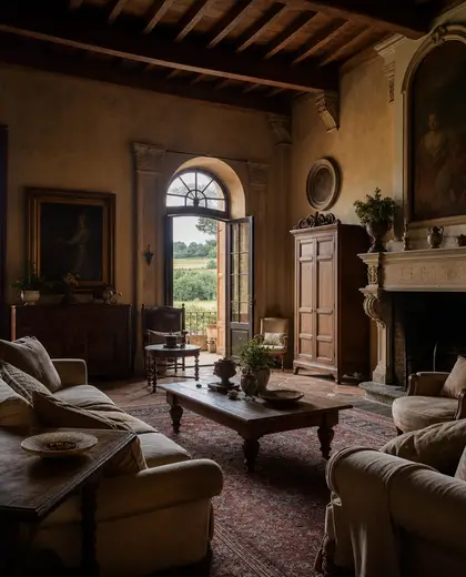 renaissance home — living room (rural)