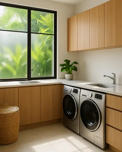 contemporary house — laundry room (tropical)
