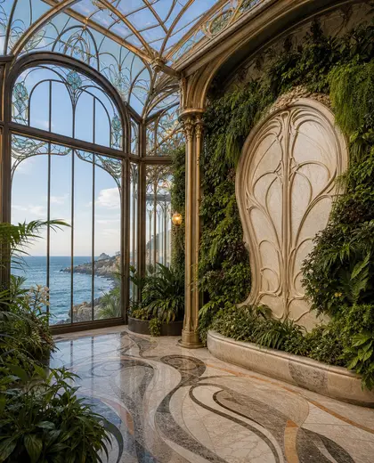 art nouveau vertical garden — winter garden (coastal)