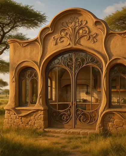 art nouveau facade — kitchen (savanna)