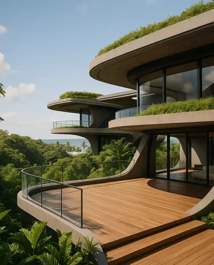 futuristic hotel — deck (tropical)