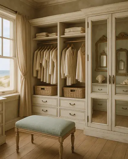 vintage salon — walk in closet (coastal)