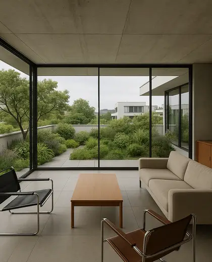 bauhaus rooftop garden — living room (urban)
