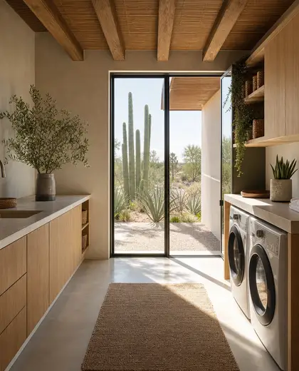 sustainable building — laundry room (desert)