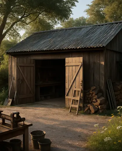 vintage yard — workshop (rural)