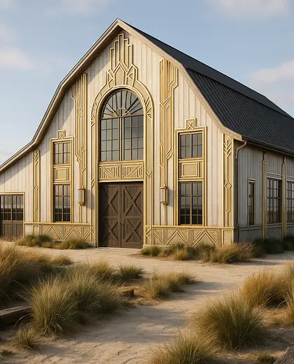 art deco farmhouse — warehouse (coastal)