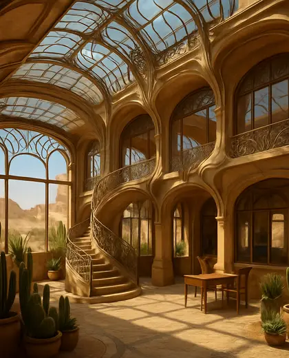 art nouveau office space — atrium (desert)