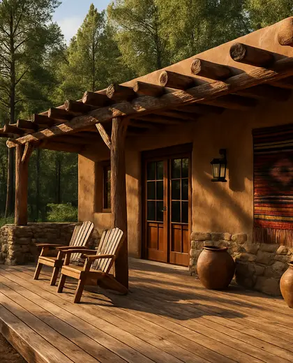 southwestern farmhouse — deck (forest)
