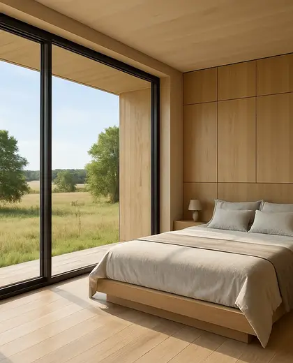 modern house — bedroom (rural)