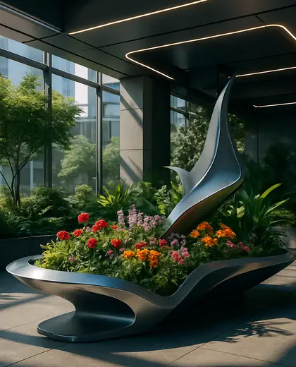 futuristic indoor garden — flower bed (urban)