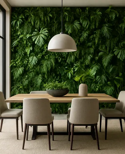 contemporary vertical garden — formal dining room (tropical)