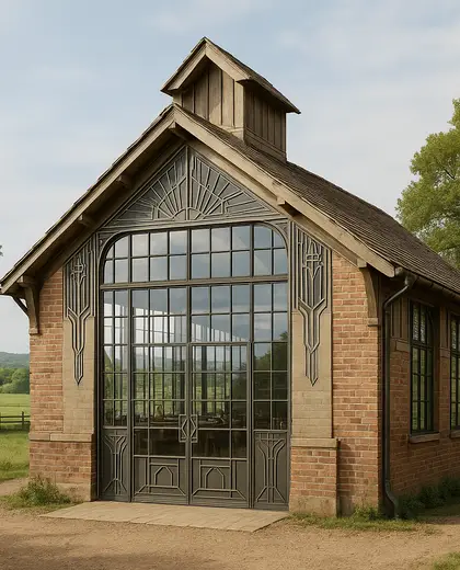 art deco farmhouse — workshop (rural)