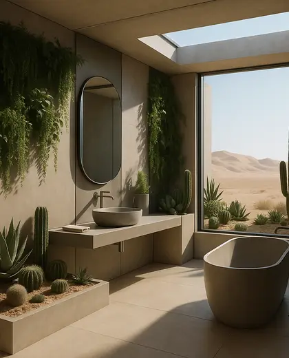 futuristic indoor garden — bathroom (desert)